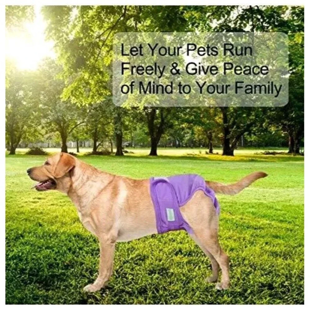 3 New Wegreeco Washable Reusable Premium Female Dog Diapers Size XL Brig…